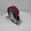 3 Inch High Load 100KGS Medium Duty Cast Iron PU Wheel Total Swivel Plate Steel Casters